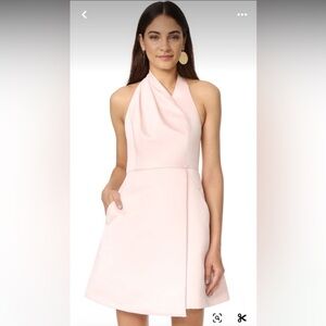 Halston Heritage Halter Dress in the Softest Pink